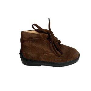 Tod's Juniors Boys‎ Brown Suede Lace Up Chukka Boots Kids Size 24 EU Old Money